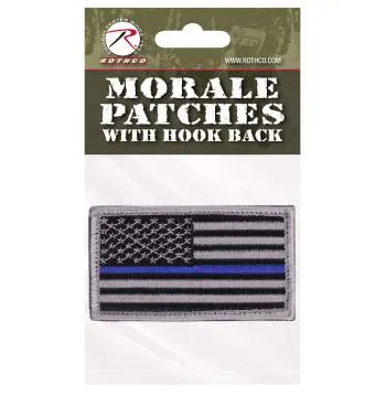 Thin Blue Line Police U.S. Flag Patch - Hook Back