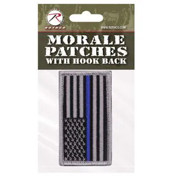 Thin Blue Line Police U.S. Flag Patch - Hook Back