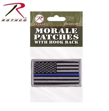 Thin Blue Line Police U.S. Flag Patch - Hook Back