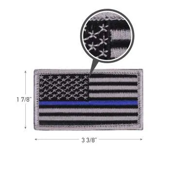 Thin Blue Line Police U.S. Flag Patch - Hook Back