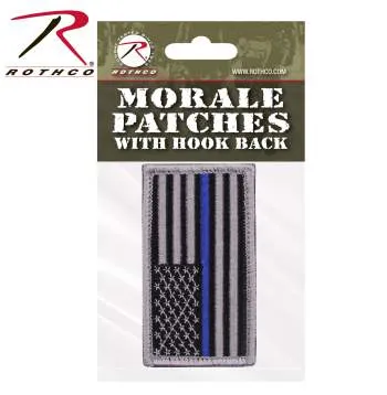 Thin Blue Line Police U.S. Flag Patch - Hook Back