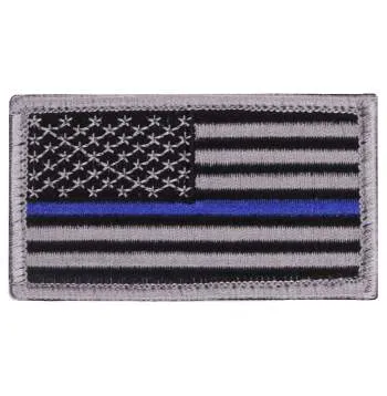 Thin Blue Line Police U.S. Flag Patch - Hook Back