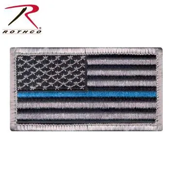 Thin Blue Line Police U.S. Flag Patch - Hook Back