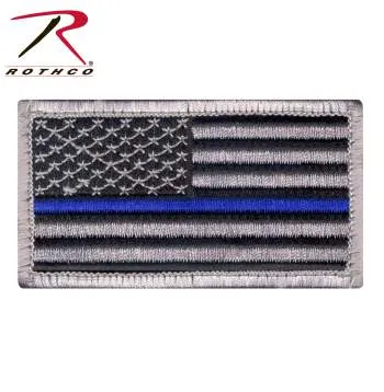 Thin Blue Line Police U.S. Flag Patch - Hook Back