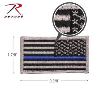 Thin Blue Line Police U.S. Flag Patch - Hook Back