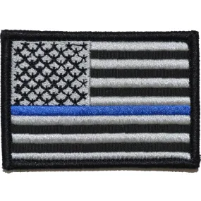 Thin Blue Line US Flag - 2x3 Hat Patch