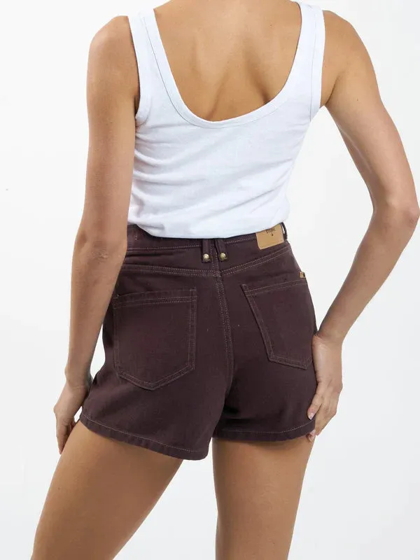 Thrills Erica Clean Hem Short - Chocolate Plum