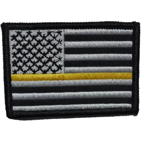 US Flag Thin Gold Line Public Safety Dispatchers - 2x3 Patch