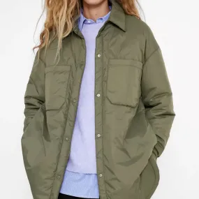 Za Women's Shirts Jackets Thin Parka Oversize